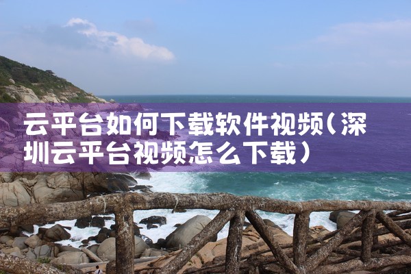 云平台如何下载软件视频